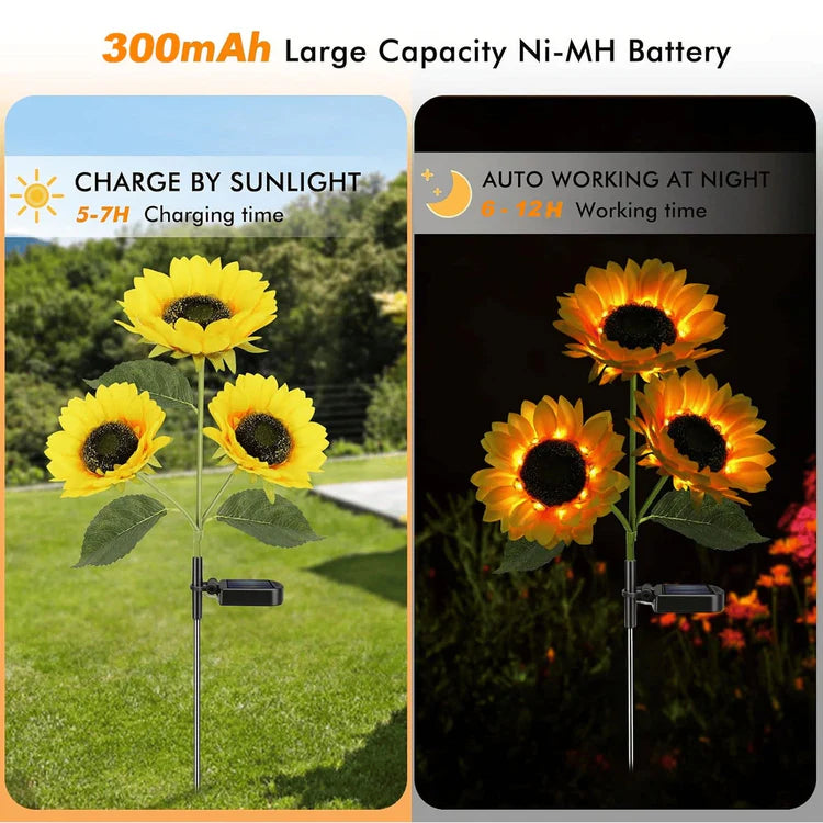 Glowing Solar Sunflower Lights for Garden & Patio Decor