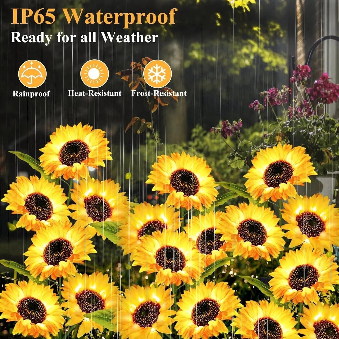 Glowing Solar Sunflower Lights for Garden & Patio Decor
