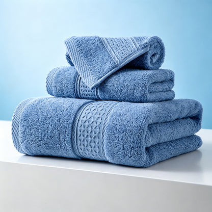 100% Cotton Solid & Texture 3-pc Towel Set