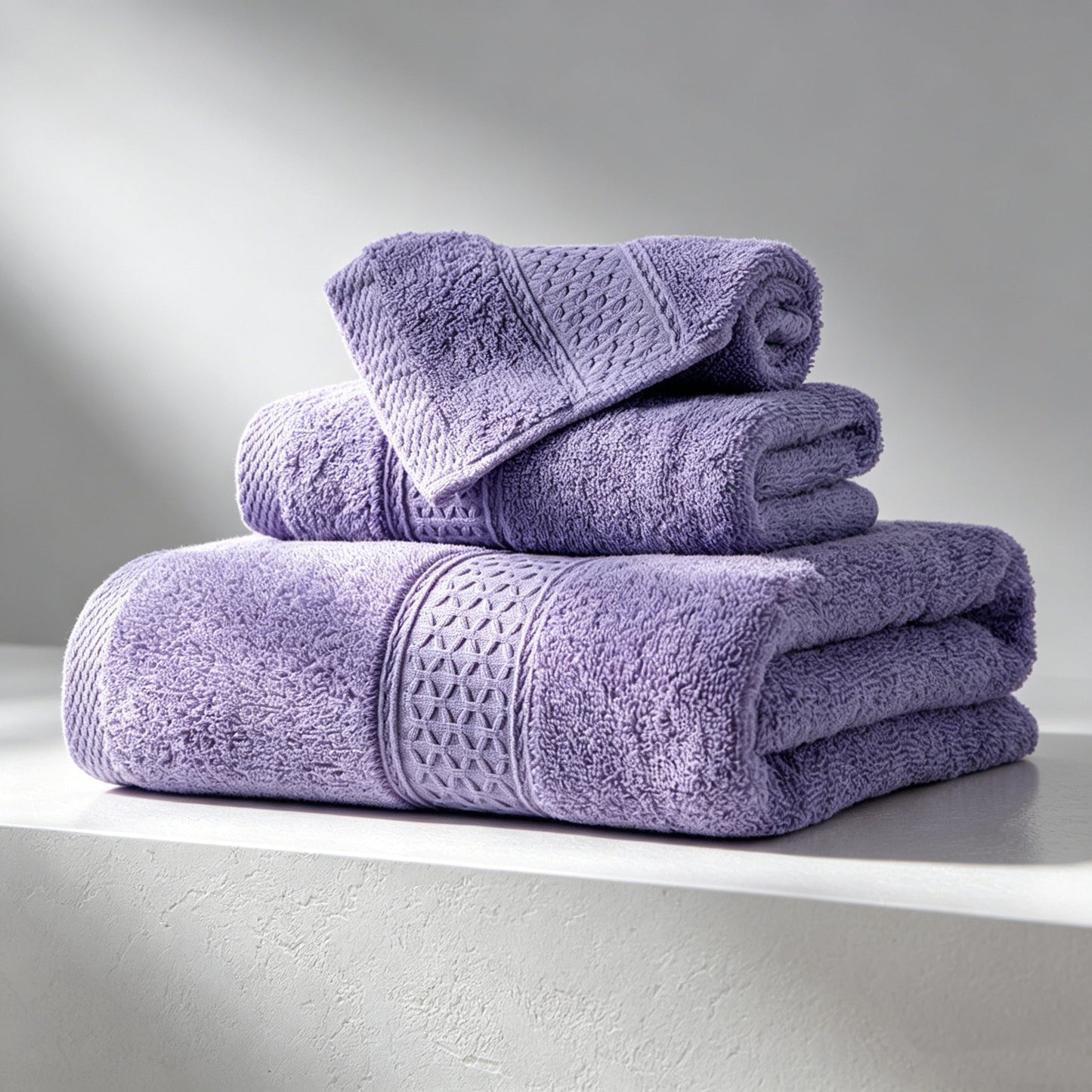 100% Cotton Solid & Texture 3-pc Towel Set