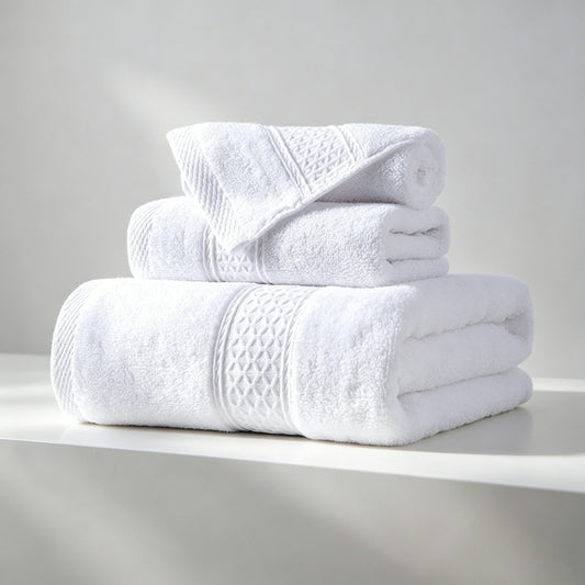 100% Cotton Solid & Texture 3-pc Towel Set