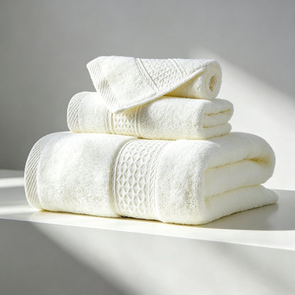 100% Cotton Solid & Texture 3-pc Towel Set