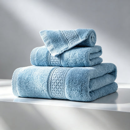 100% Cotton Solid & Texture 3-pc Towel Set