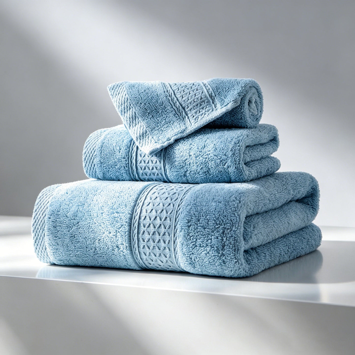 100% Cotton Solid & Texture 3-pc Towel Set