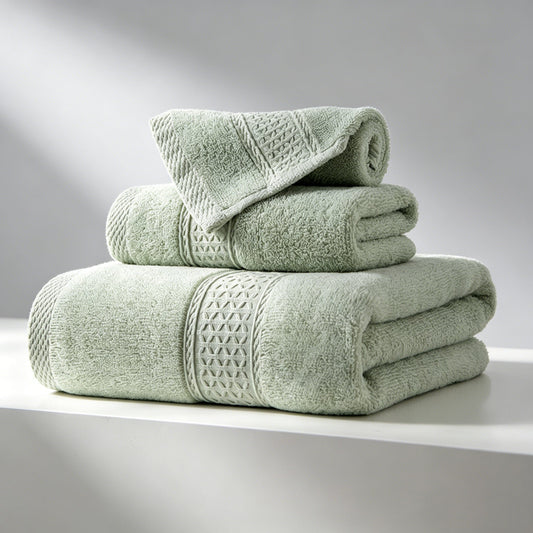 100% Cotton Solid & Texture 3-pc Towel Set