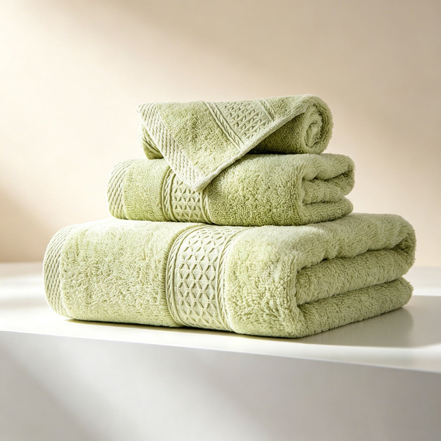 100% Cotton Solid & Texture 3-pc Towel Set