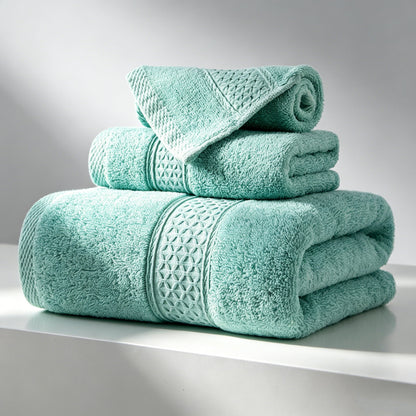 100% Cotton Solid & Texture 3-pc Towel Set