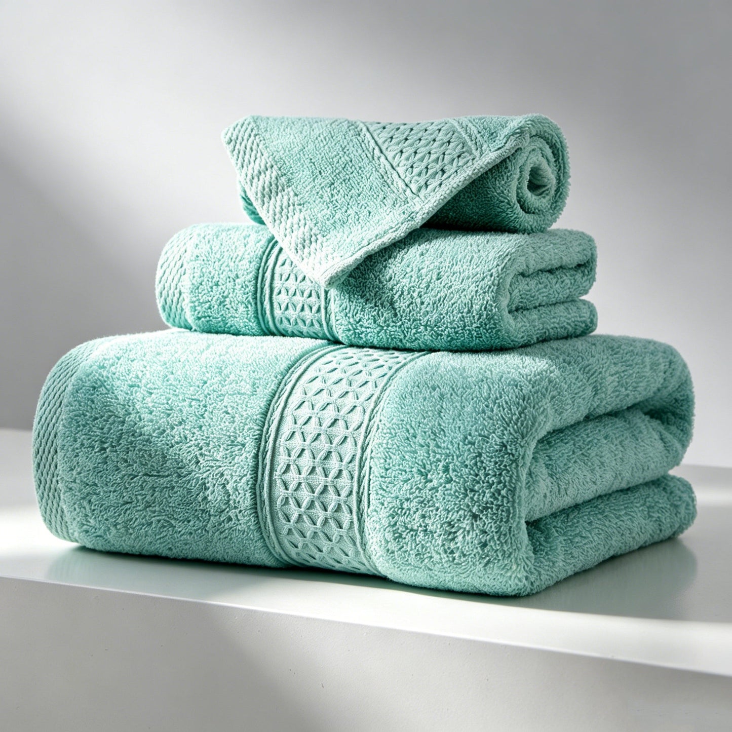 100% Cotton Solid & Texture 3-pc Towel Set