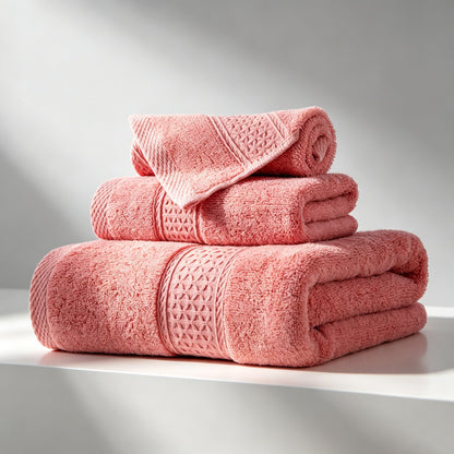 100% Cotton Solid & Texture 3-pc Towel Set