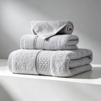 100% Cotton Solid & Texture 3-pc Towel Set