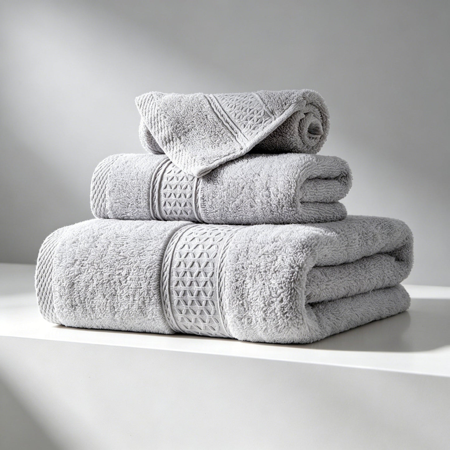 100% Cotton Solid & Texture 3-pc Towel Set