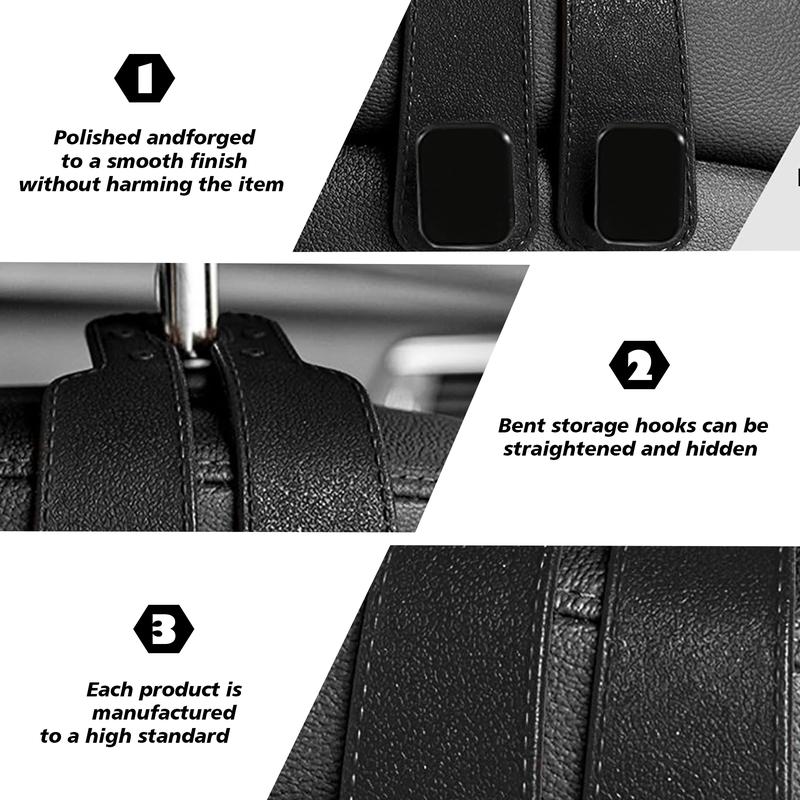 Car Headrest Hooks, 2-in-1 Hidden Organizer for Purses & Phones