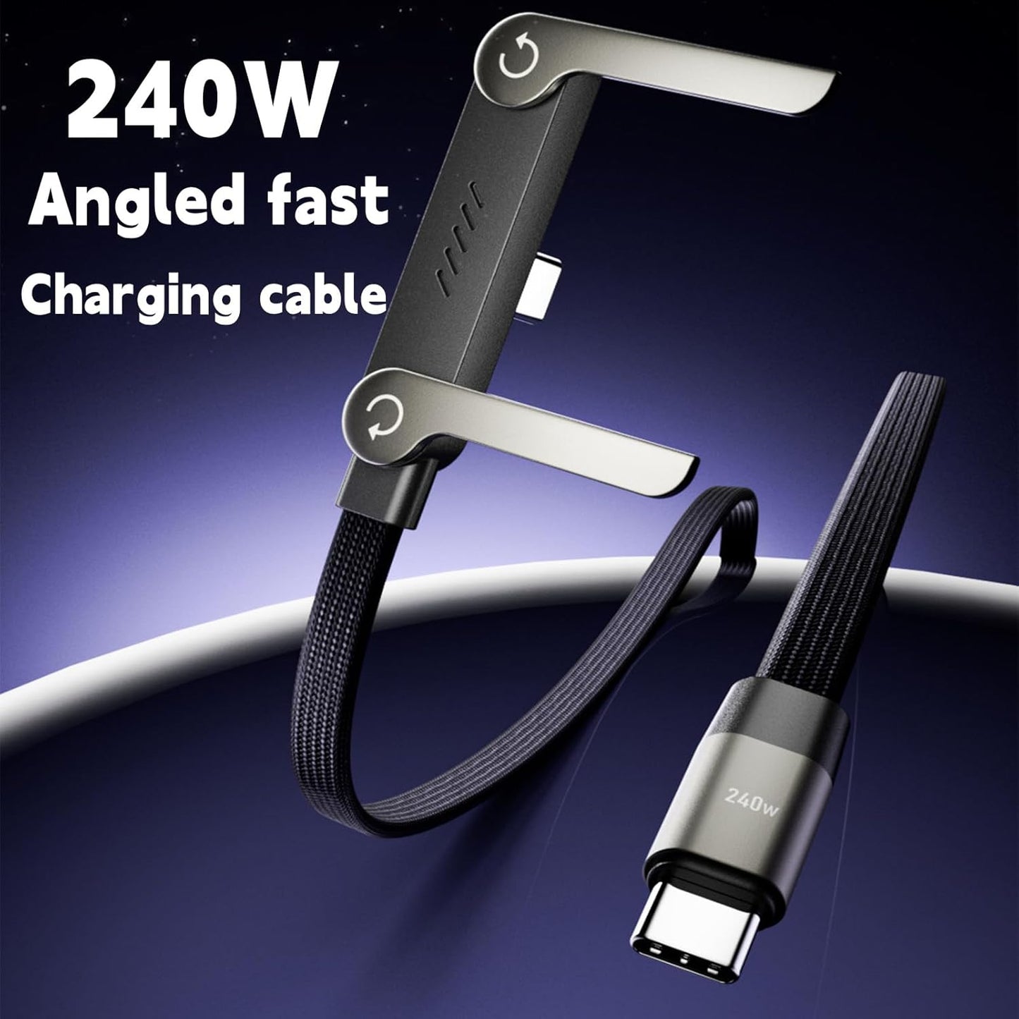 240W Super Fast Charging Invisible Holder Charger Cable with Stand