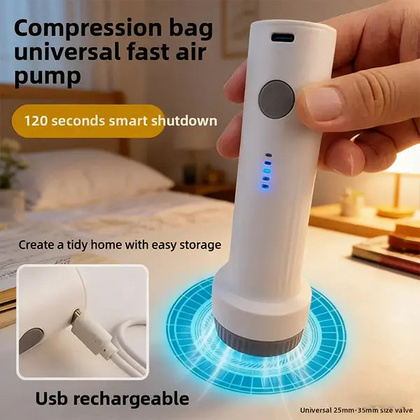 Cordless Travel Vacuum Storage Compression Bag Set with Rechargeable air Pump