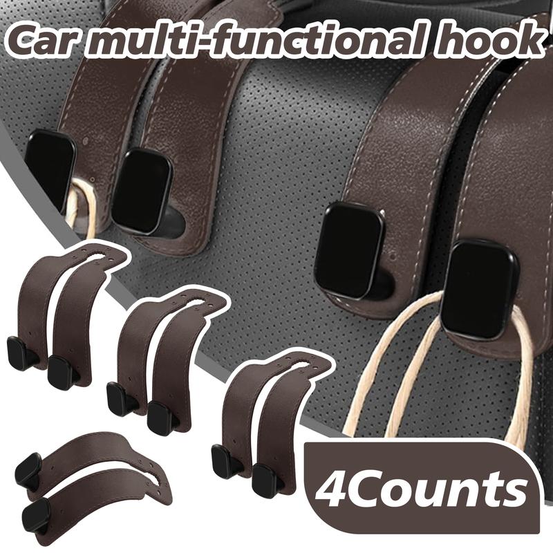 Car Headrest Hooks, 2-in-1 Hidden Organizer for Purses & Phones